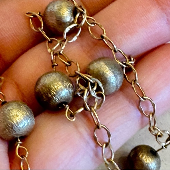 Vintage Gold Beaded Cable Link Chain Chain Necklace 14kt Gold Filled - Picture 13 of 16